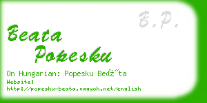 beata popesku business card